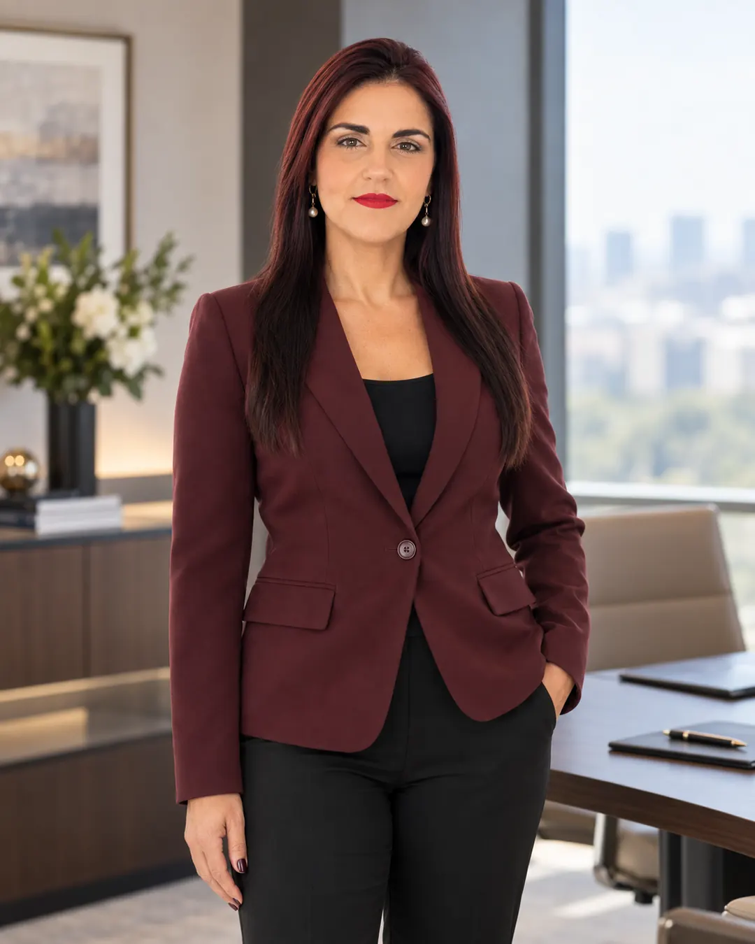 Stella Dini no escritório
